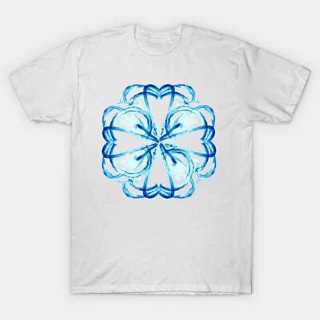 Fire Rose Blue T-Shirt by RFMDesigns